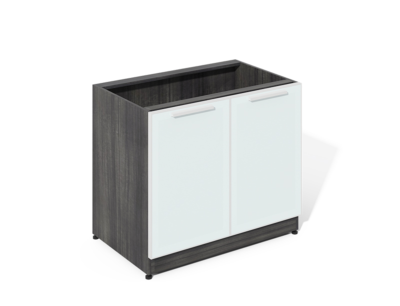 4 Door Mobile Credenza Semi Glass Floated Top CF-MC18